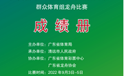 广东省第十六届运动会群众体育组龙舟比赛成绩册